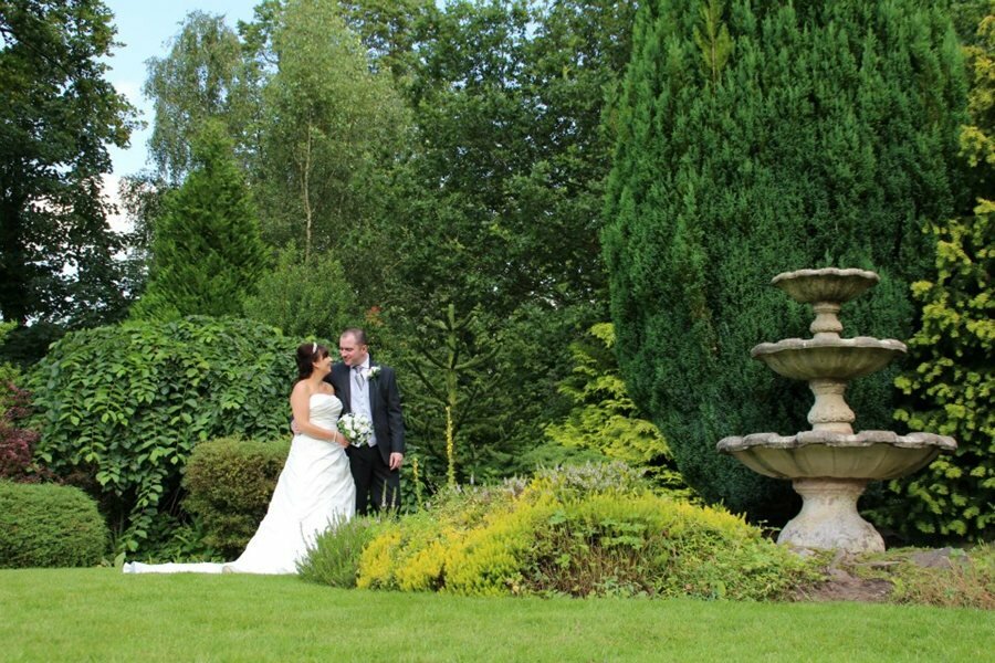 Bridal Couple in garden